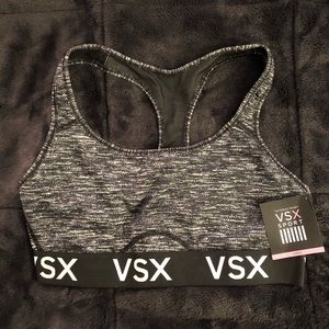 NWT VS VSX Sport Marled Grey The Player Racerback Sports Bra